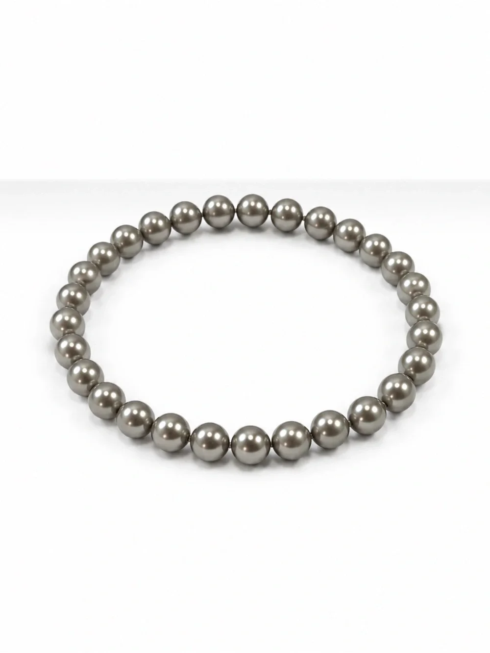 Pewter Swarovski Crystal Pearl Stretch Bracelet